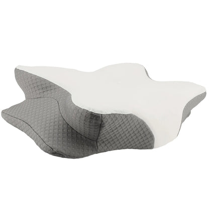 Memory Foam Pillow Moderate Softness Ice Silk Memory Foam Neck Support Pillow 1 Pair Butterfly Shape for Sleeping for Elderly